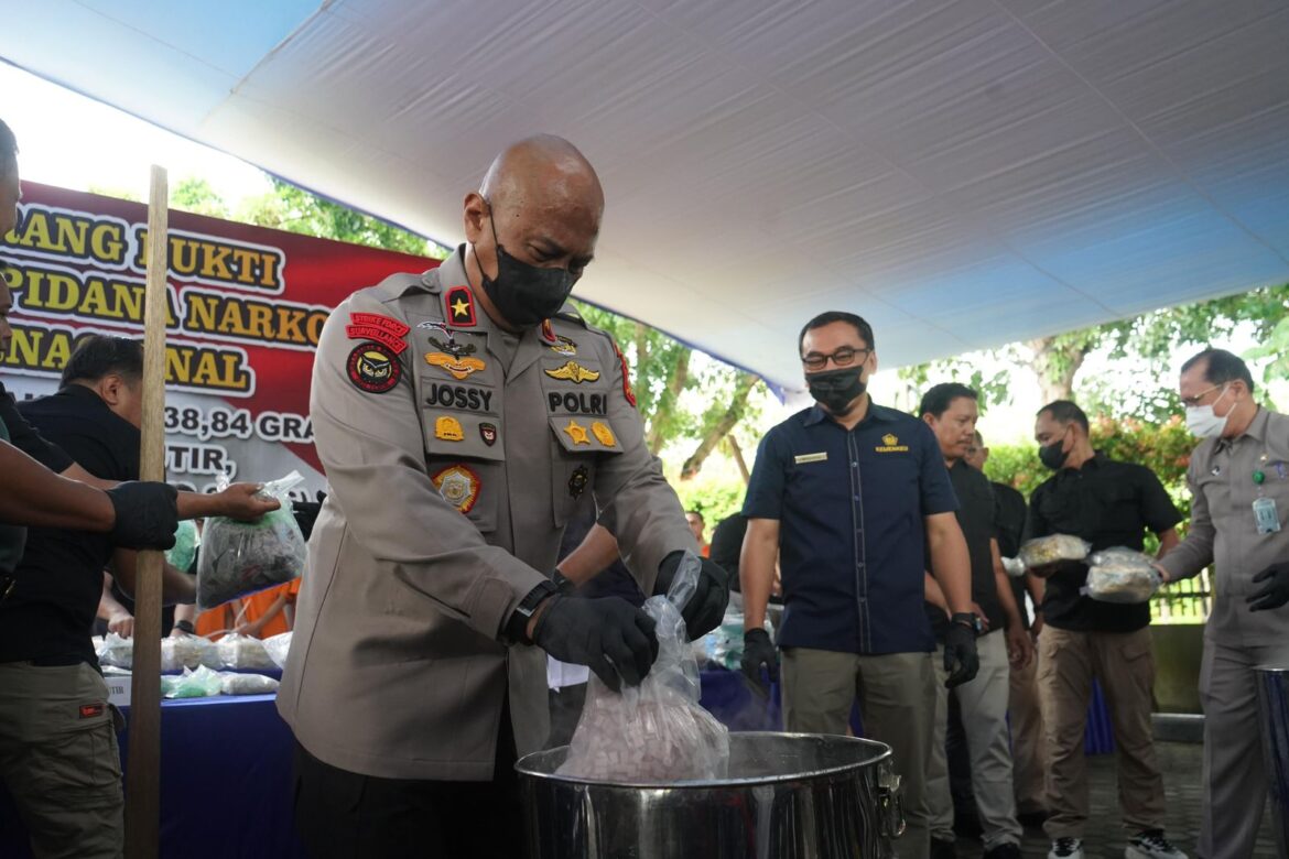 Polda Riau Gelar Pemusnahan Barang Bukti Narkoba