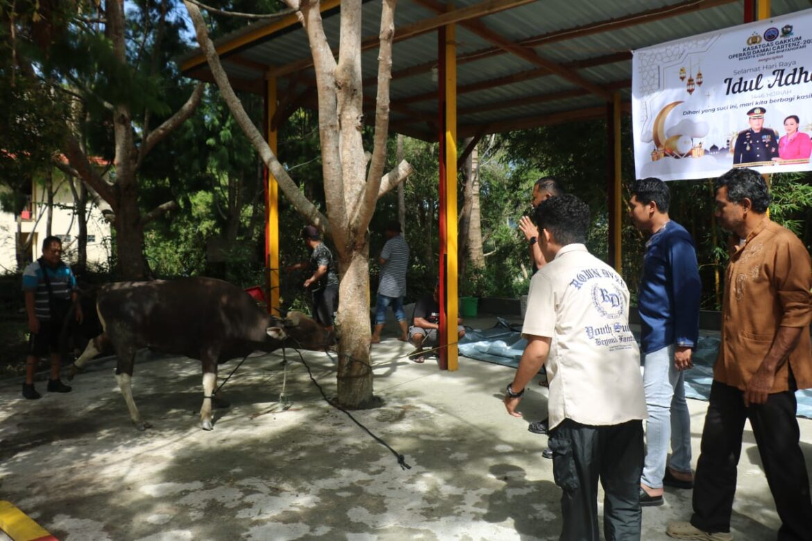 Satgas Gakkum ODC-2025 sembelih 2 ekor sapi di Posko Jayapura dalam rangka Idul Adha 1446 H