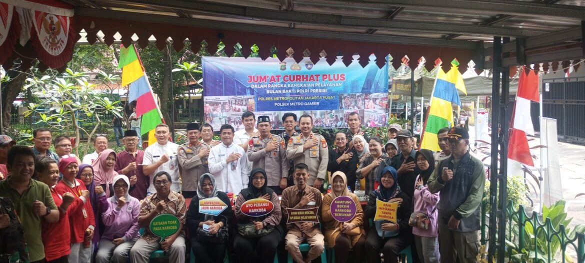 Polres Metro Jakarta Pusat Gelar Jum’at Curhat Plus di Kelurahan Cideng