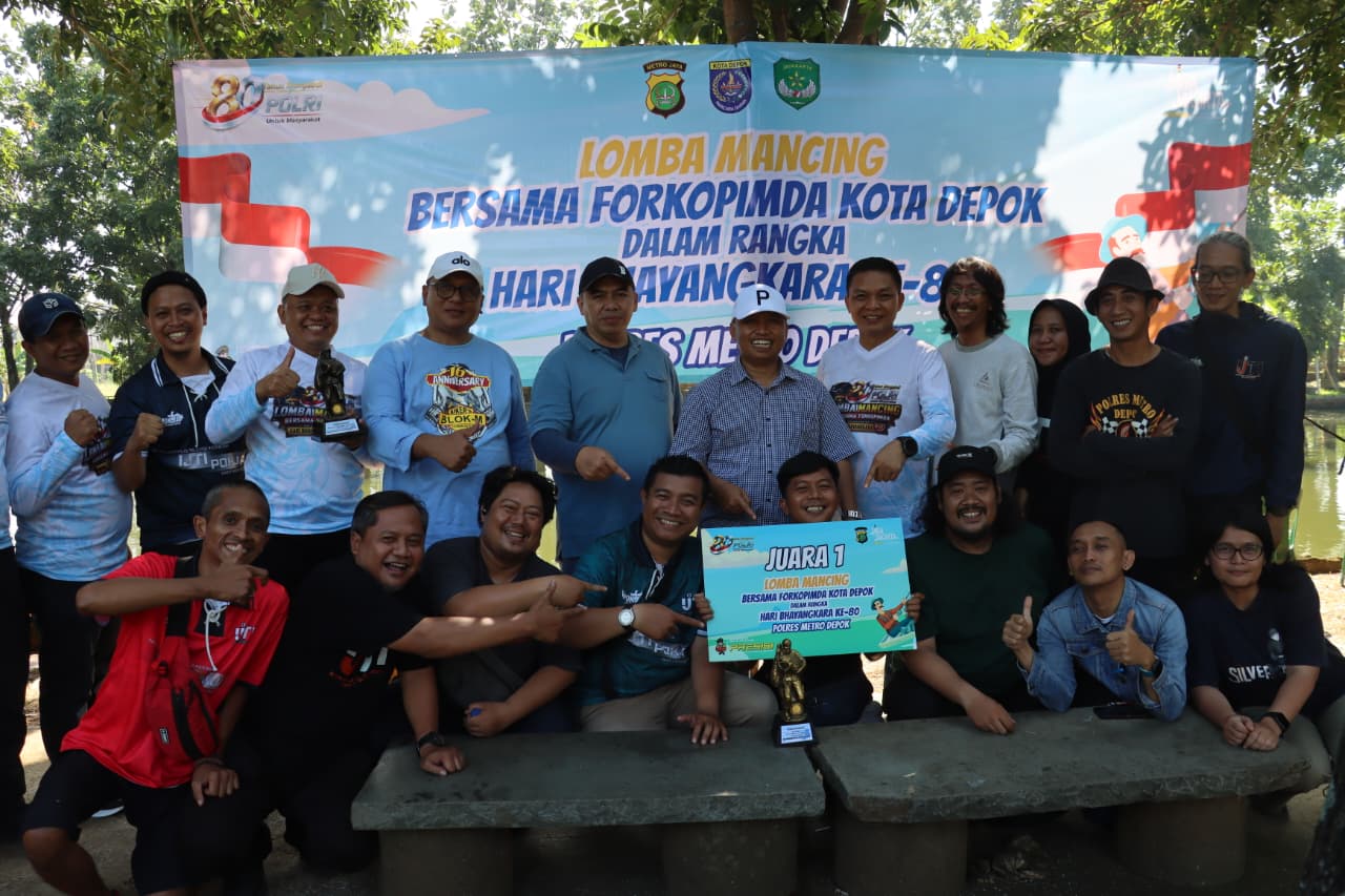 Jelang Hari Bhayangkara, Polres Depok Gandeng Forkopimda dan Jurnalis Lomba Mancing